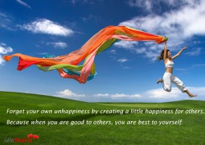 Forget-Your-Own-Unppiness-By-Creating-A-Little-Happiness-300x212
